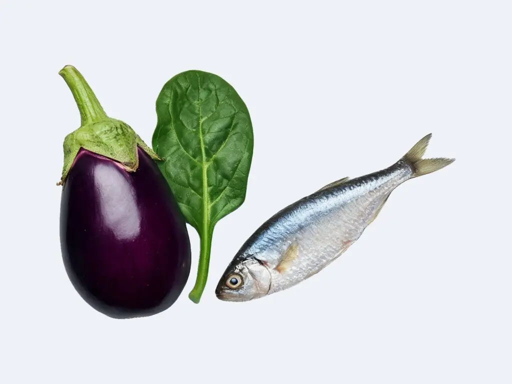 Foods rich in Histamine: eggplant, spinach and sardines